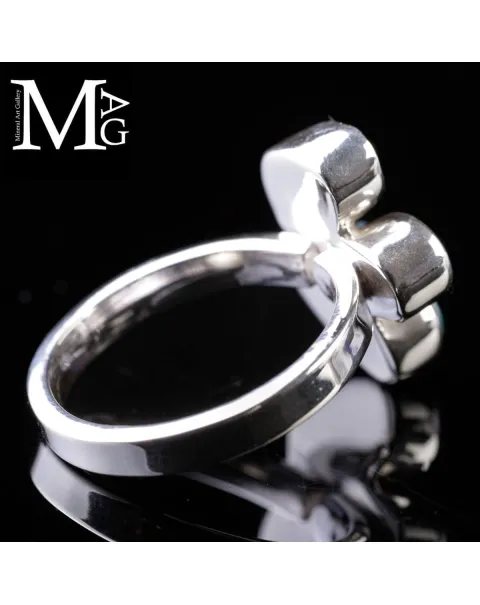 Anello in argento 925 con Acquamarine e Apatite