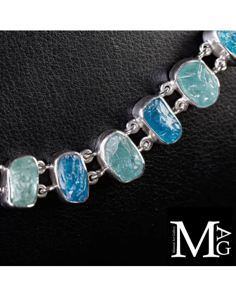 Collier in Argento con Acquamarina e Apatite Naturali