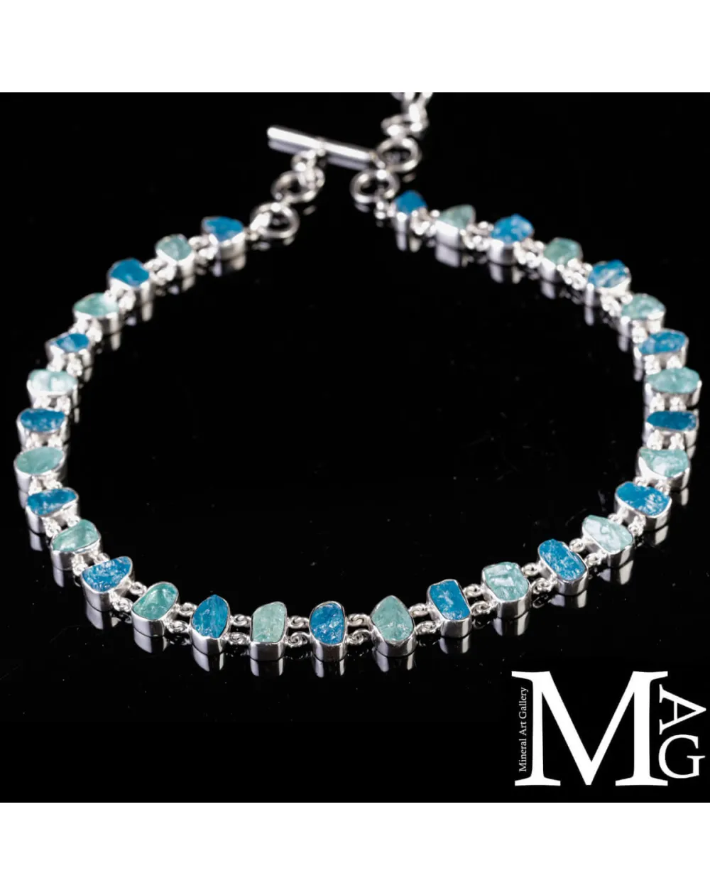 Collier in Argento con Acquamarina e Apatite Naturali