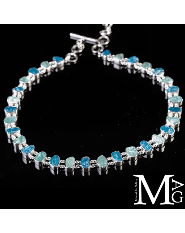 Collier in Argento con Acquamarina e Apatite Natur...