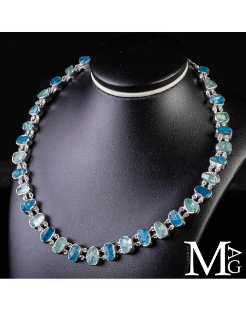 Collier in Argento con Acquamarina e Apatite Naturali