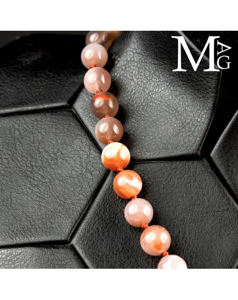 Collana in Agata Rossa del Botswana – Toni caldi e venature uniche