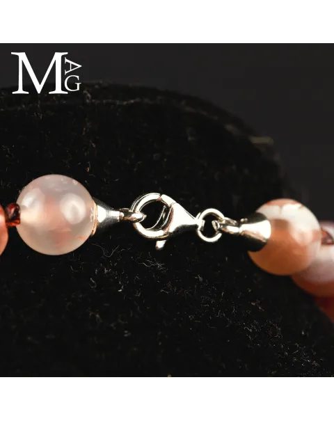 Collana in Agata Rossa del Botswana – Toni caldi e venature uniche