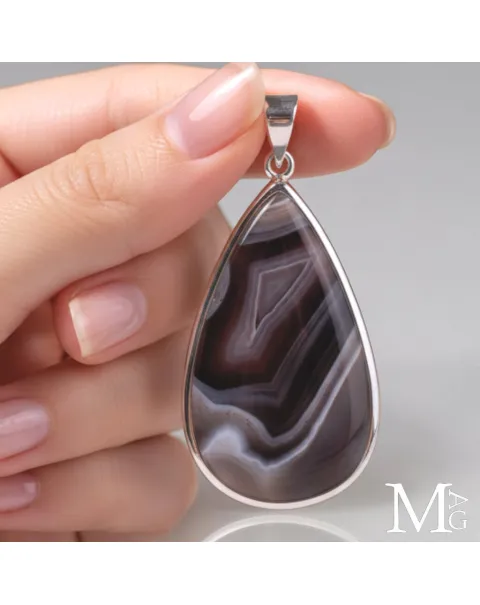 Ciondolo in Argento 925 con Agata del Botswana