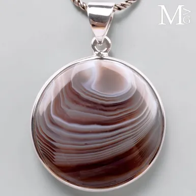 Ciondolo in Argento 925 con Agata del Botswana
