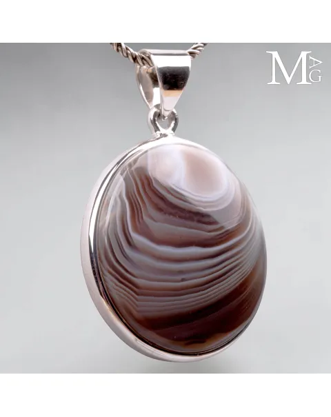 Ciondolo in Argento 925 con Agata del Botswana