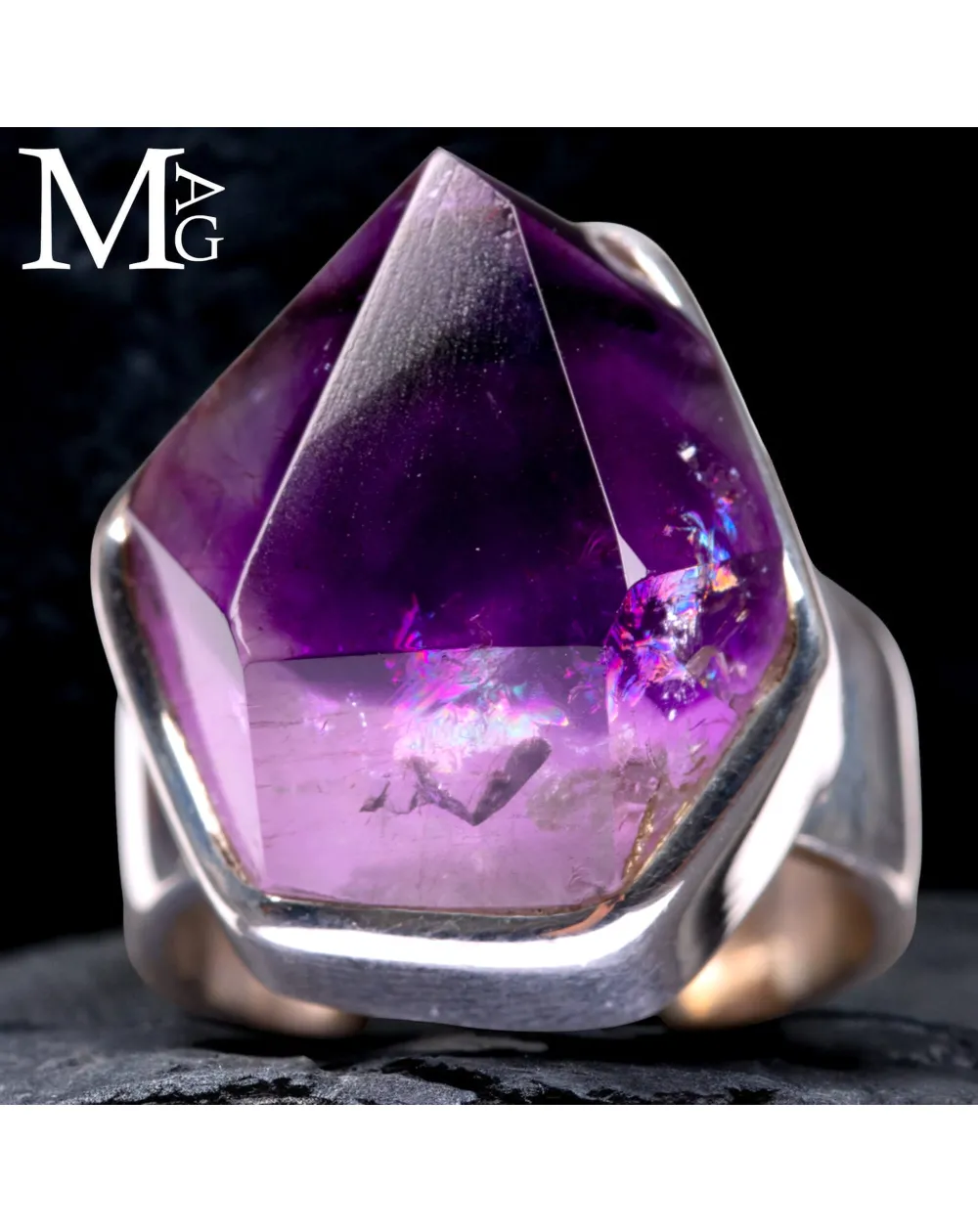 Anello con ametista Boliviana