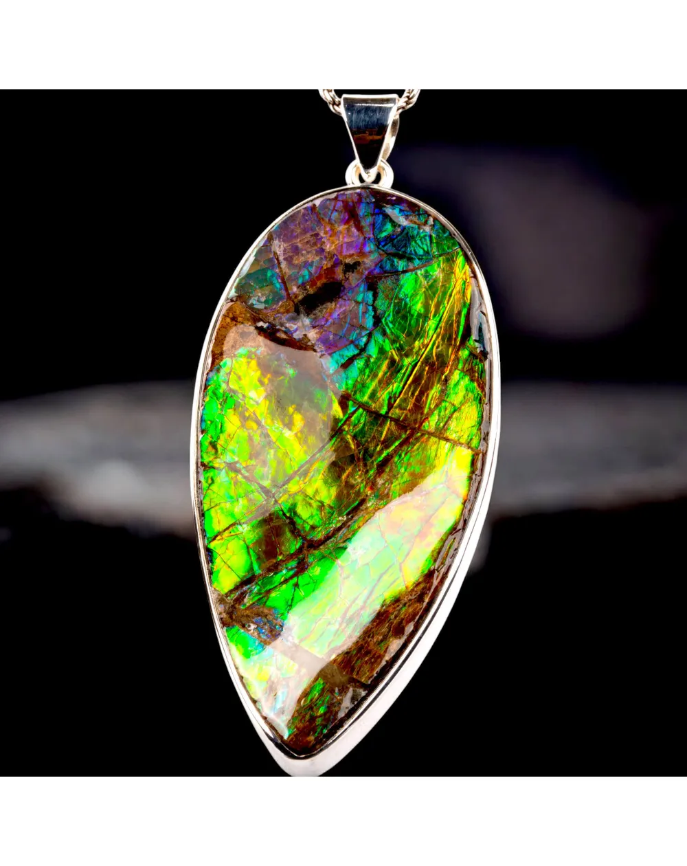 Ciondolo in Argento con Ammolite: La Magia dei Riflessi.