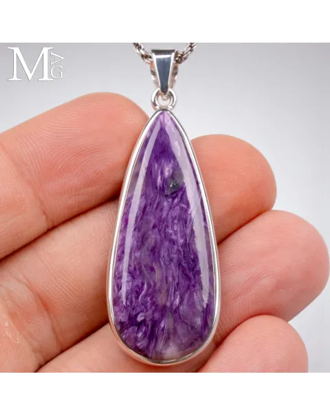Ciondolo in Argento con Charoite - Goccia