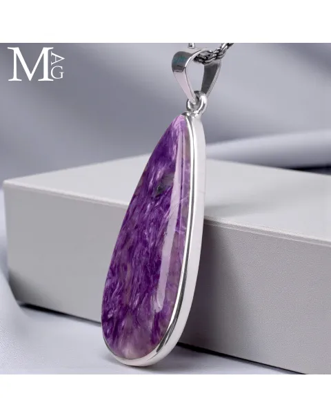 Ciondolo in Argento con Charoite - Goccia