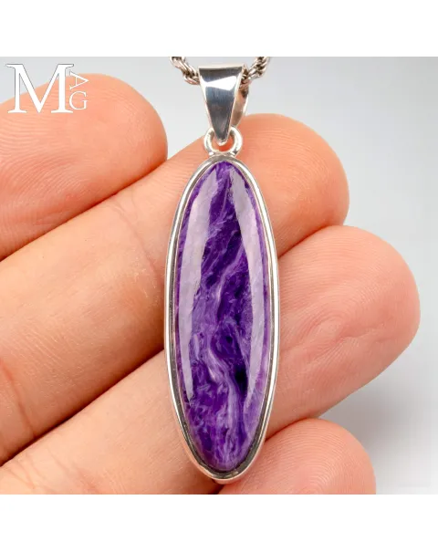 Ciondolo in Argento con Charoite Naturale.
