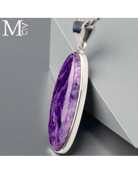 Ciondolo in Argento con Charoite Naturale.