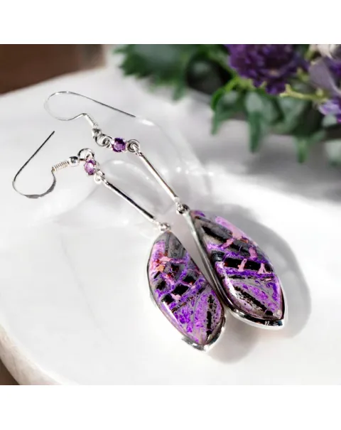 Orecchini Charoite e Ametista