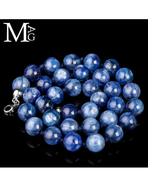 Collana in perle di Cianite africana – Eleganza blu intenso