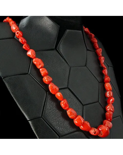 Collana in Corallo Rosso del Mediterraneo.