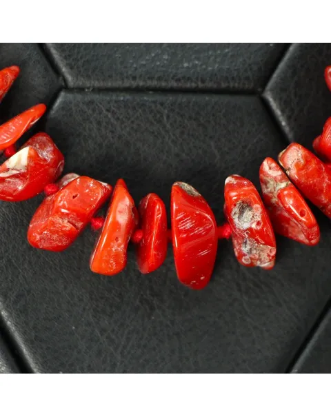 Collana in Corallo Rosso Mediterraneo.
