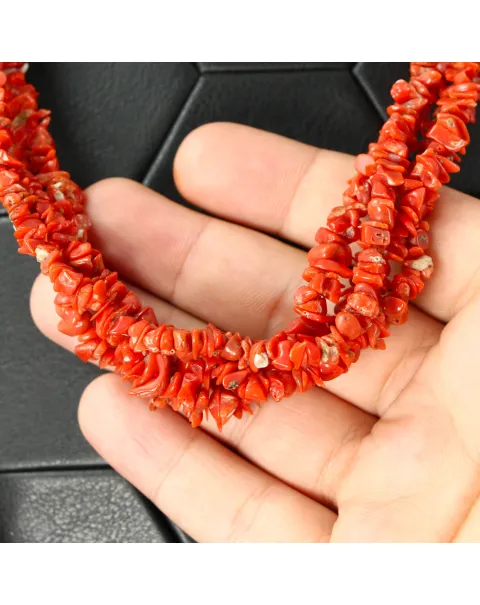Collana in Corallo Rosso, Onice Nero e Argento.