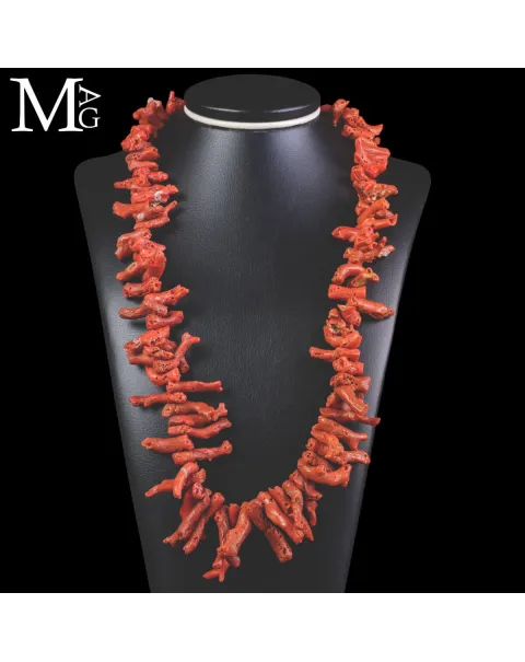 Collana in Corallo Rosso Mediterraneo – Corallium Rubrum.