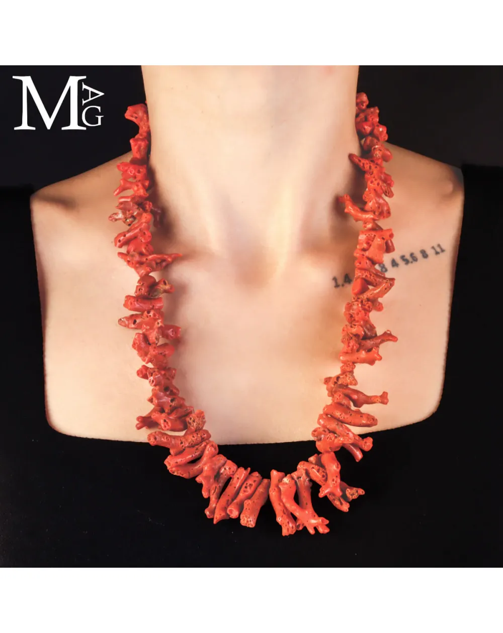 Collana in Corallo Rosso Mediterraneo – Corallium Rubrum.