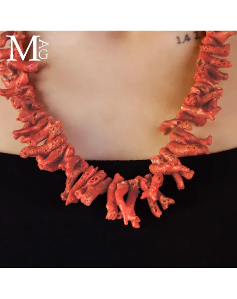 Collana in Corallo Rosso Mediterraneo – Corallium Rubrum.