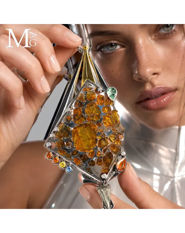 Gioiello Unico - Argento con Meteorite Pallassite ...