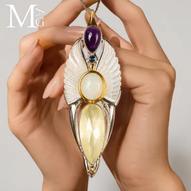 Gioiello Esclusivo in Argento con Opale Etiope, Ve...