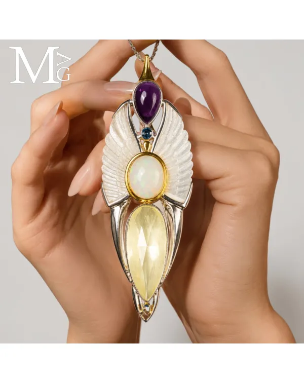 Gioiello Esclusivo in Argento con Opale Etiope, Ve...