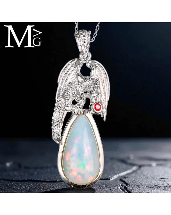 Ciondolo in Argento Linea Dragon con Opale Etiope ...