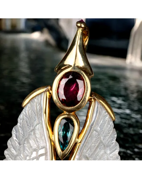 Capolavoro di Gioielleria: Argento Placcato oro 18K con Tormaline e Diamanti.