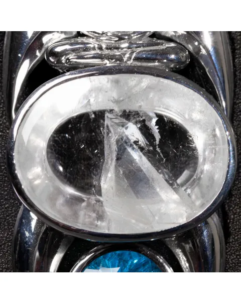 Custode di Luce: Manifestation Quartz - Topazio Swiss Blue - Tanzanite - Smeraldo Colombiano - Diamante.
