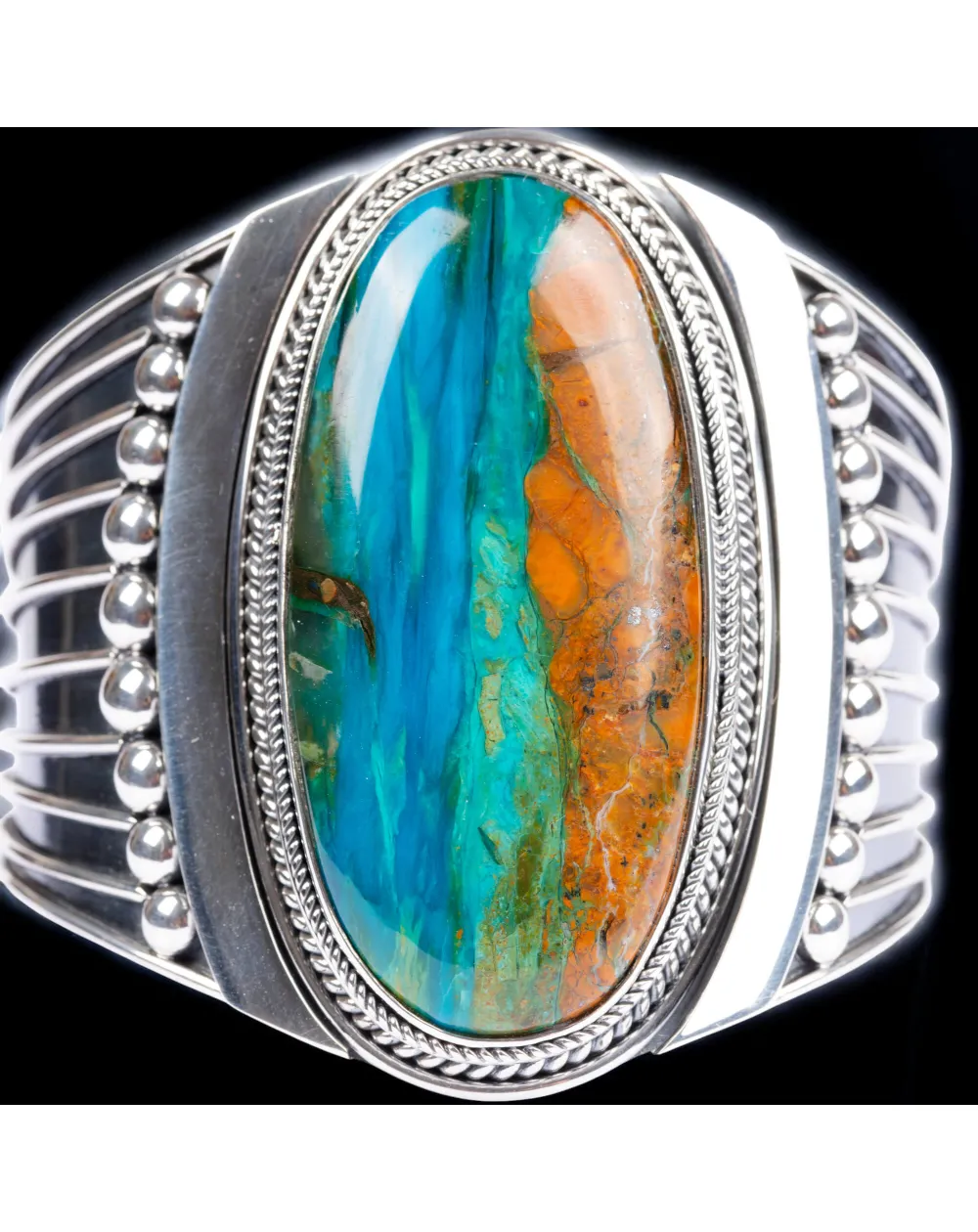 Bracciale in Argento con Opale "Gem Silica - Crisocolla".