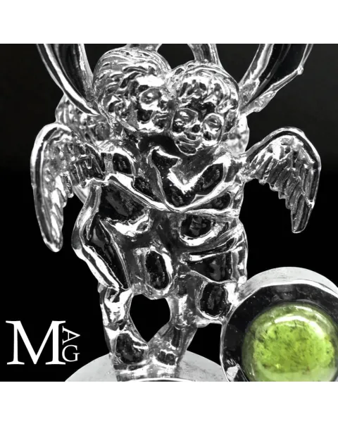 Ciondolo in Argento con Ali Angeliche, Opale Etiope, Ametista Boliviana e Tormalina Verde.