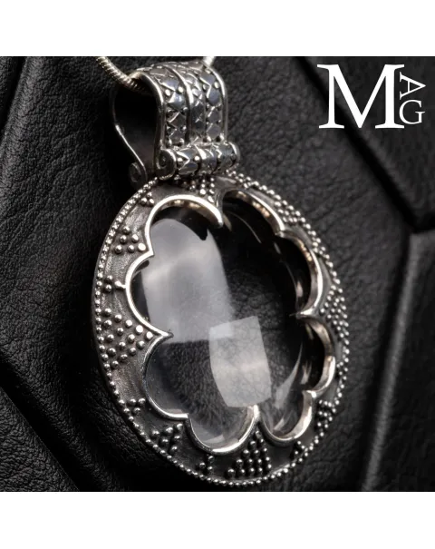 Ciondolo in Argento con Quarzo – Ispirazione Vichinga Gotland.