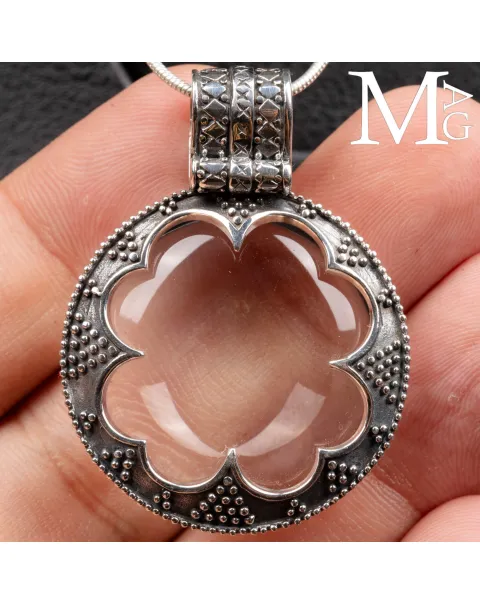 Ciondolo in Argento con Quarzo – Ispirazione Vichinga Gotland.