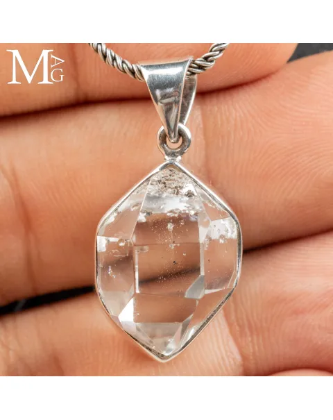 Ciondolo Herkimer Diamond – Cristallo Naturale Biterminato