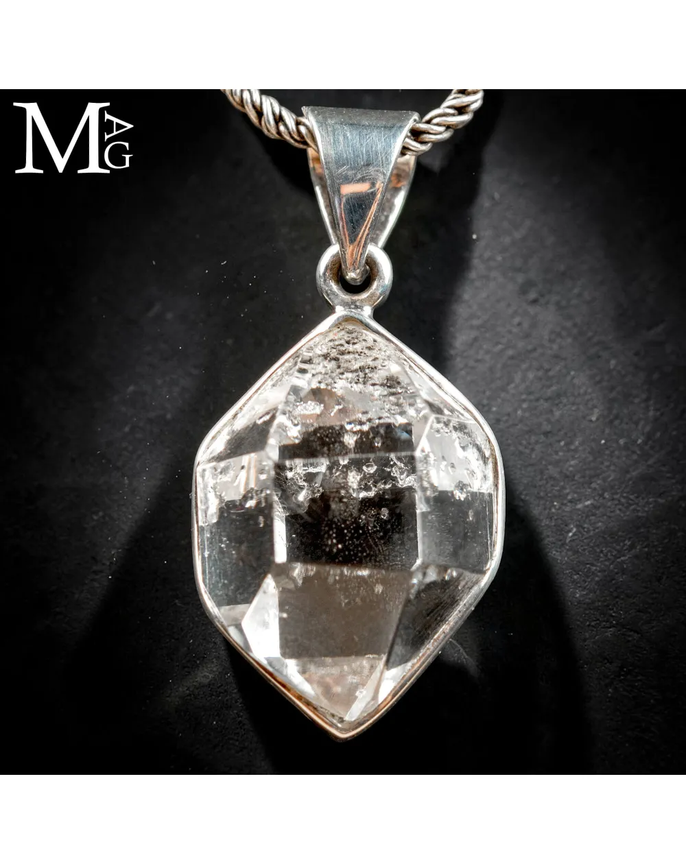 Ciondolo Herkimer Diamond – Cristallo Naturale Biterminato