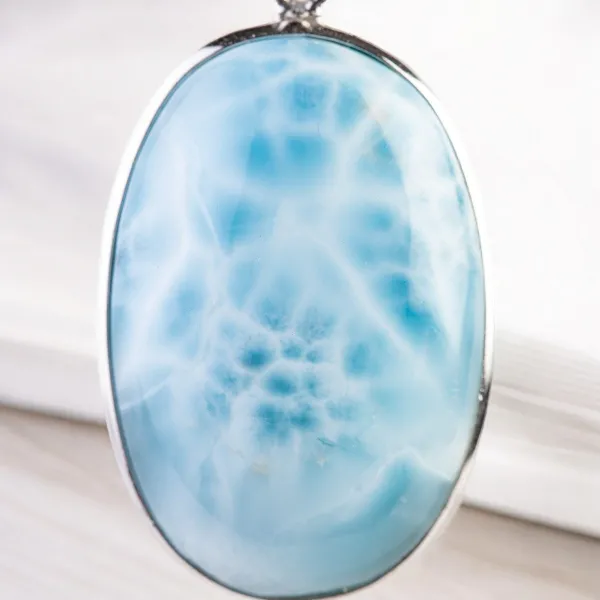 Ciondolo in Argento con Larimar, il Paradiso Terrestre.