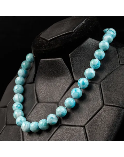 Esclusiva Collana di Perle di Larimar dei Caraibi.