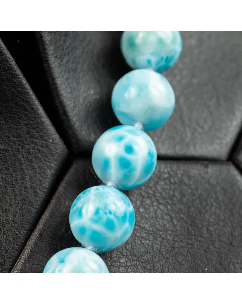 Esclusiva Collana di Perle di Larimar dei Caraibi.