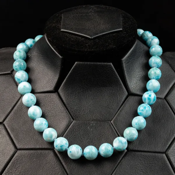 Esclusiva Collana di Perle di Larimar dei Caraibi.