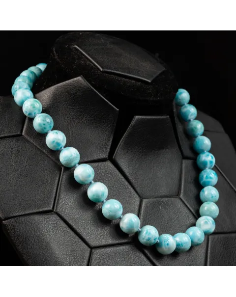 Esclusiva Collana di Perle di Larimar dei Caraibi.
