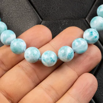 Collana Esclusiva di Perle di Larimar dei Caraibi.