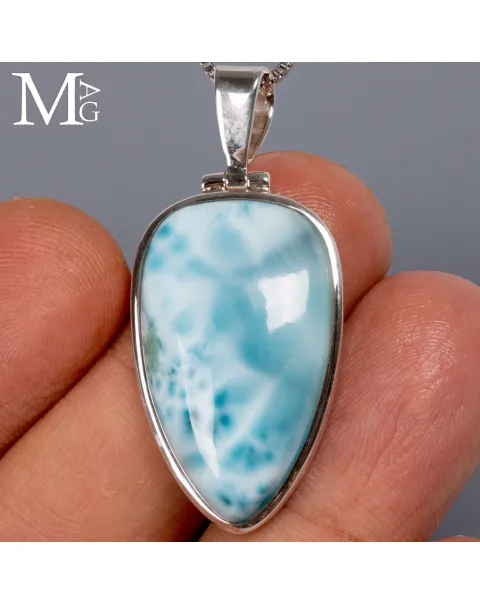 Ciondolo in Argento con Larimar Naturale