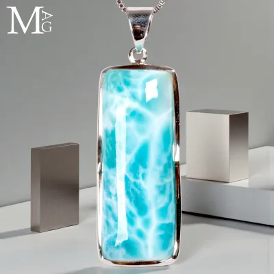 Ciondolo in Argento con Larimar Naturale