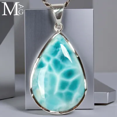 Gioiello Goccia di Larimar in Argento.