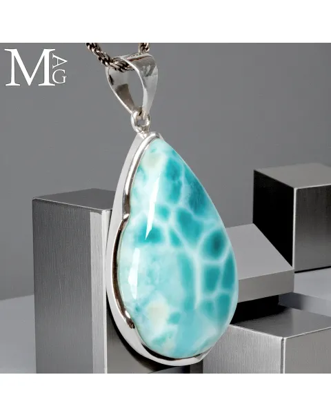 Gioiello Goccia di Larimar in Argento.