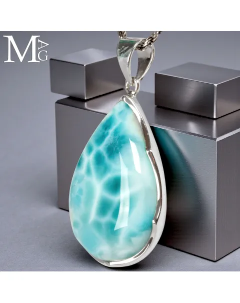 Gioiello Goccia di Larimar in Argento.