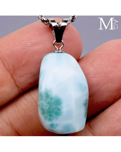Ciondolo in argento 925 con Larimar naturale
