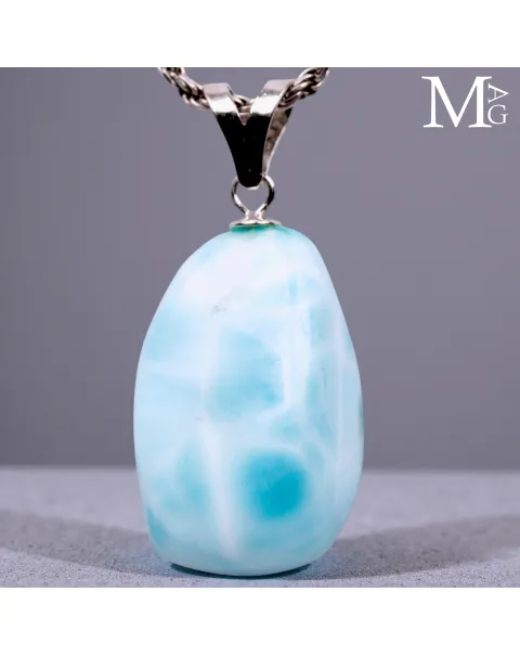 Ciondolo in argento 925 con Larimar naturale