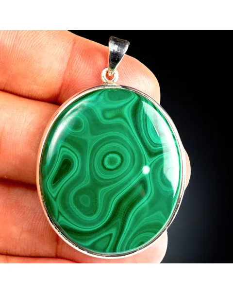 Ciondolo in Argento con  Malachite.